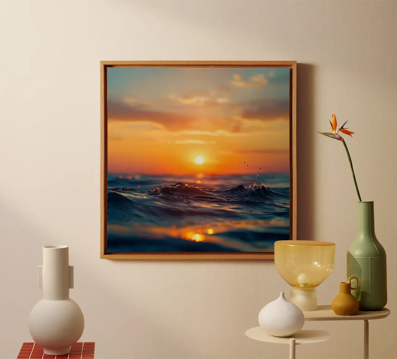 Orizzonte d'oro tela con Cornice a cassetta da PhotoVibe Decor