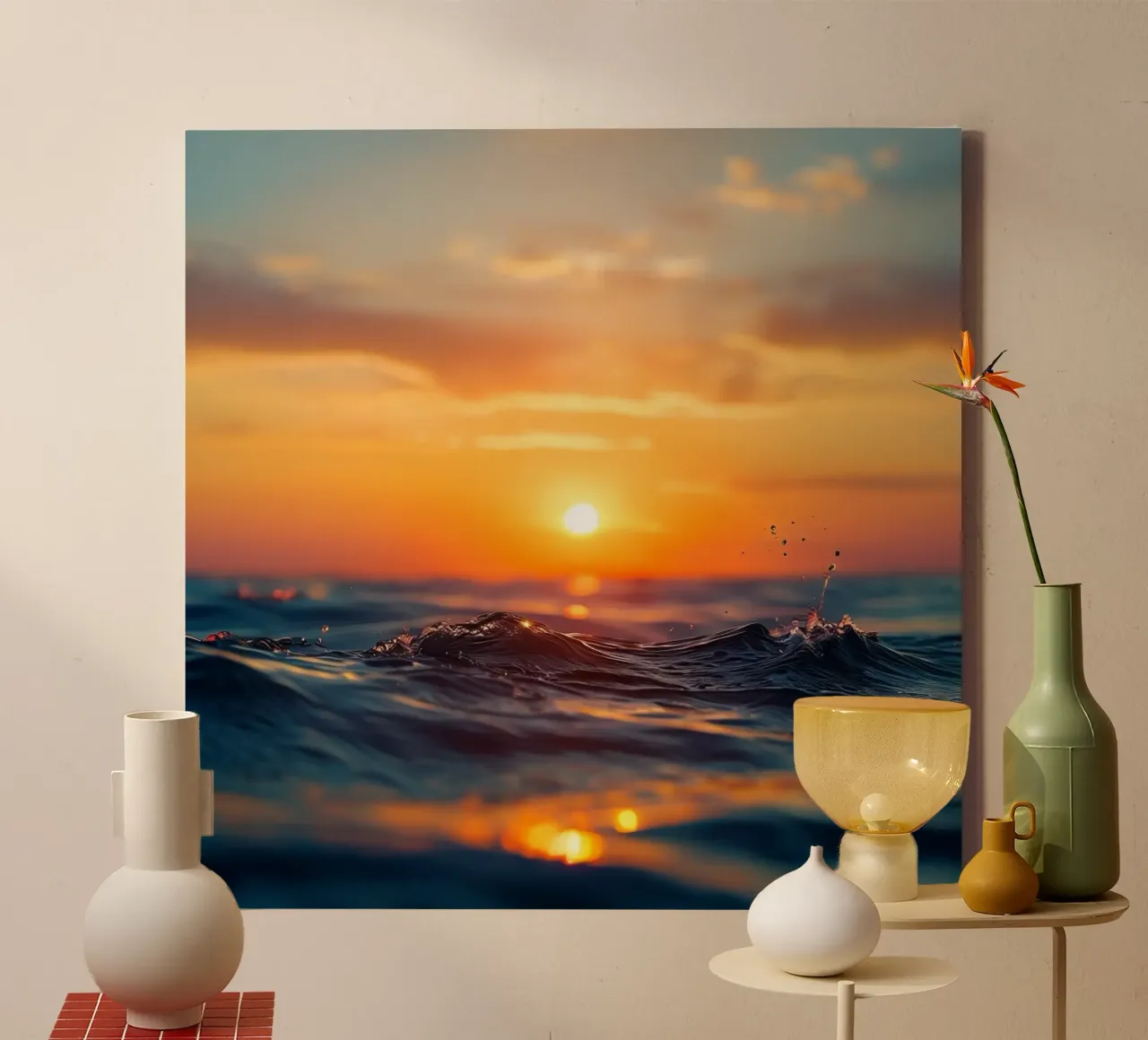 Orizzonte d'oro tela con Cornice a cassetta da PhotoVibe Decor