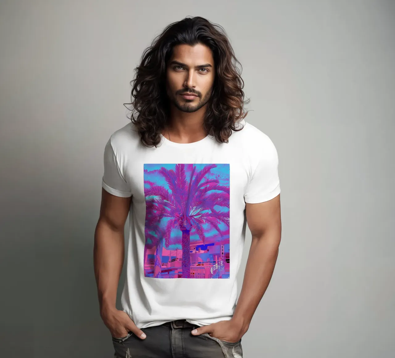 Palme in Pink t-shirt by Nica Colorie