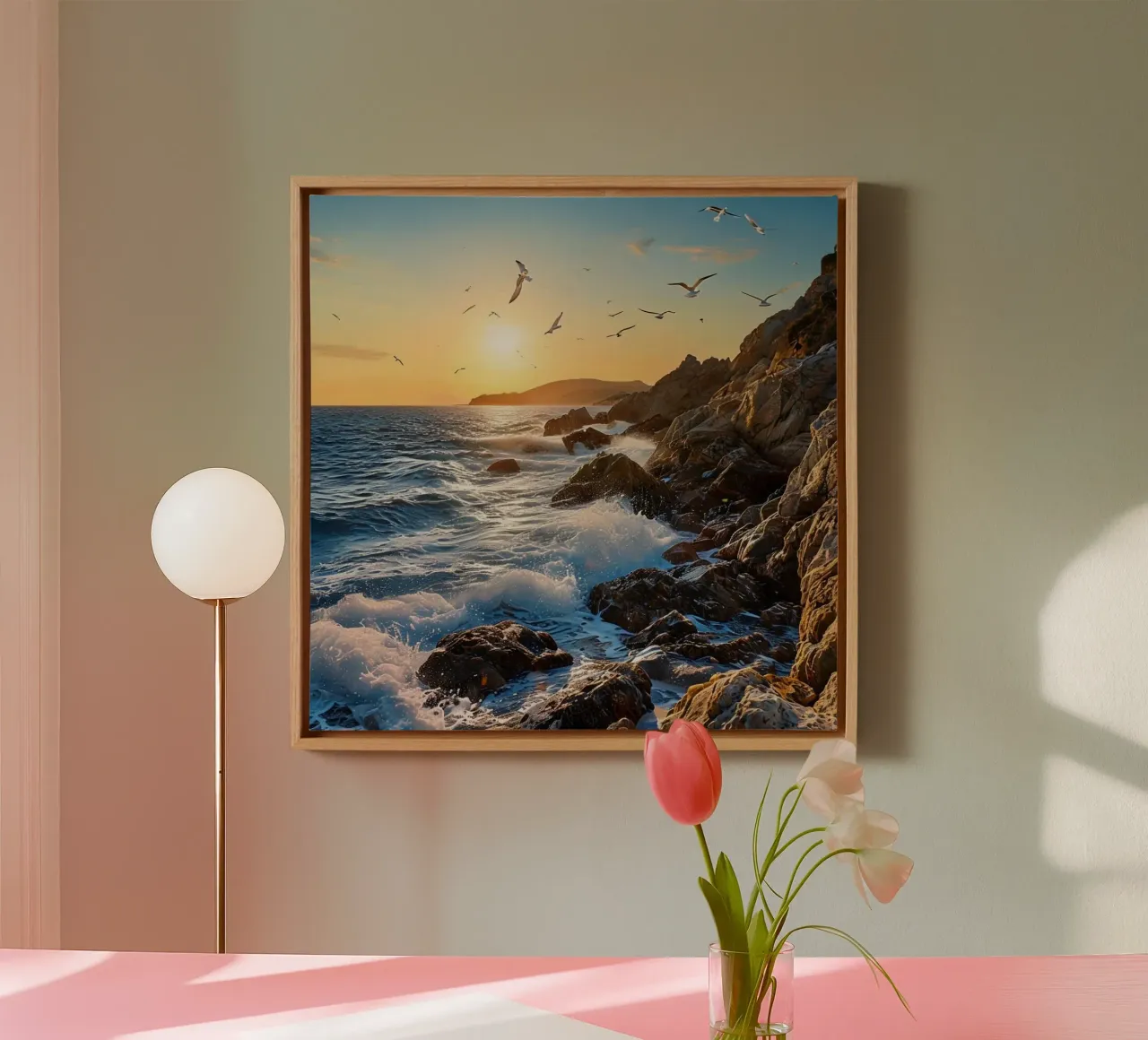 Orizzonte d'oro tela con Cornice a cassetta da PhotoVibe Decor