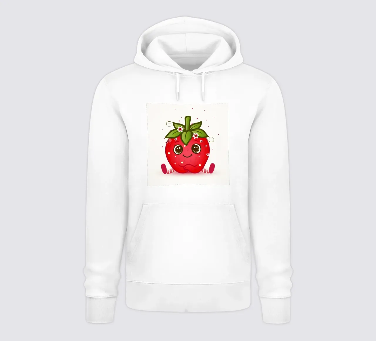 Figurina kawaii di fragola dolce con fiori felpa con cappuccio da namosh