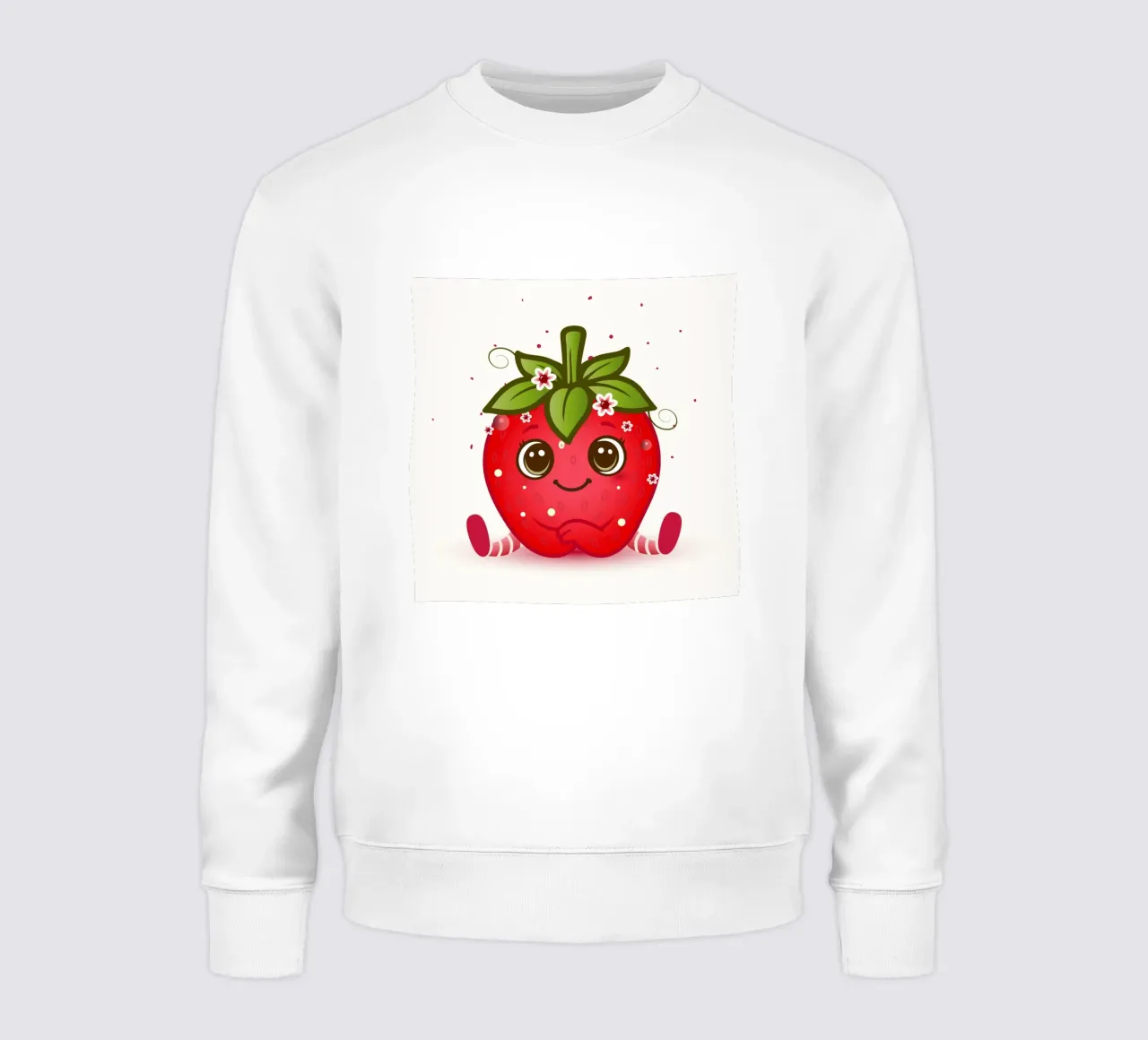 Figurina kawaii di fragola dolce con fiori felpa da namosh