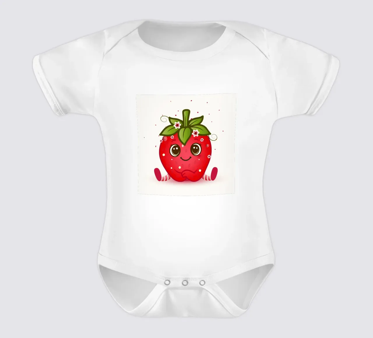 Douce figurine kawaii à la fraise avec des fleurs body bébé de namosh