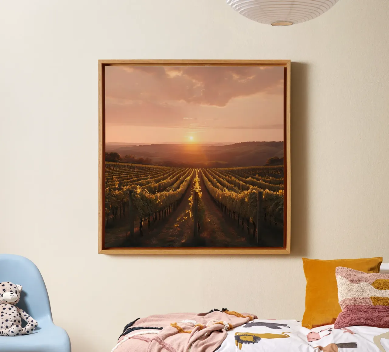 Orizzonte d'oro tela con Cornice a cassetta da PhotoVibe Decor