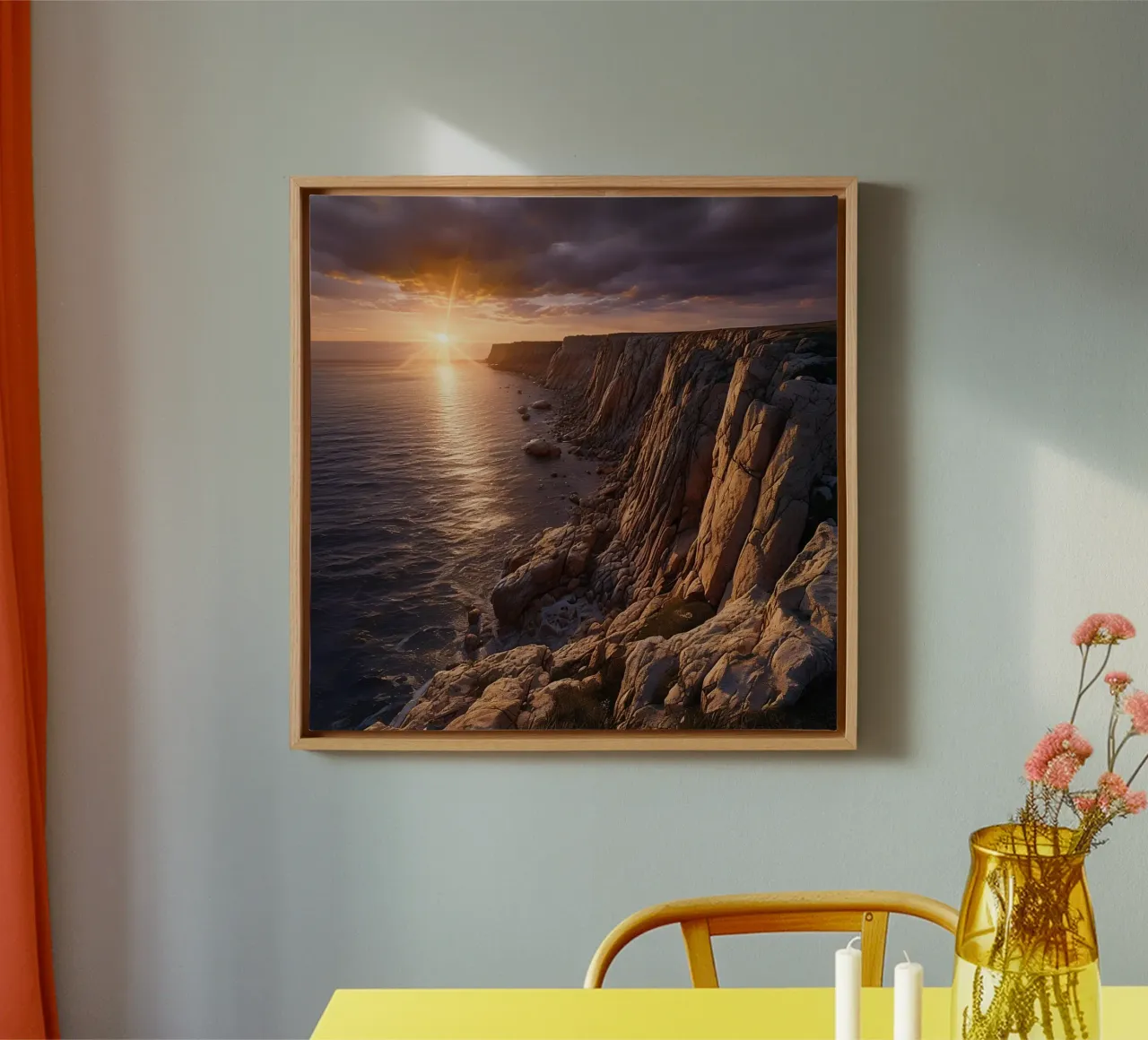 Orizzonte d'oro tela con Cornice a cassetta da PhotoVibe Decor