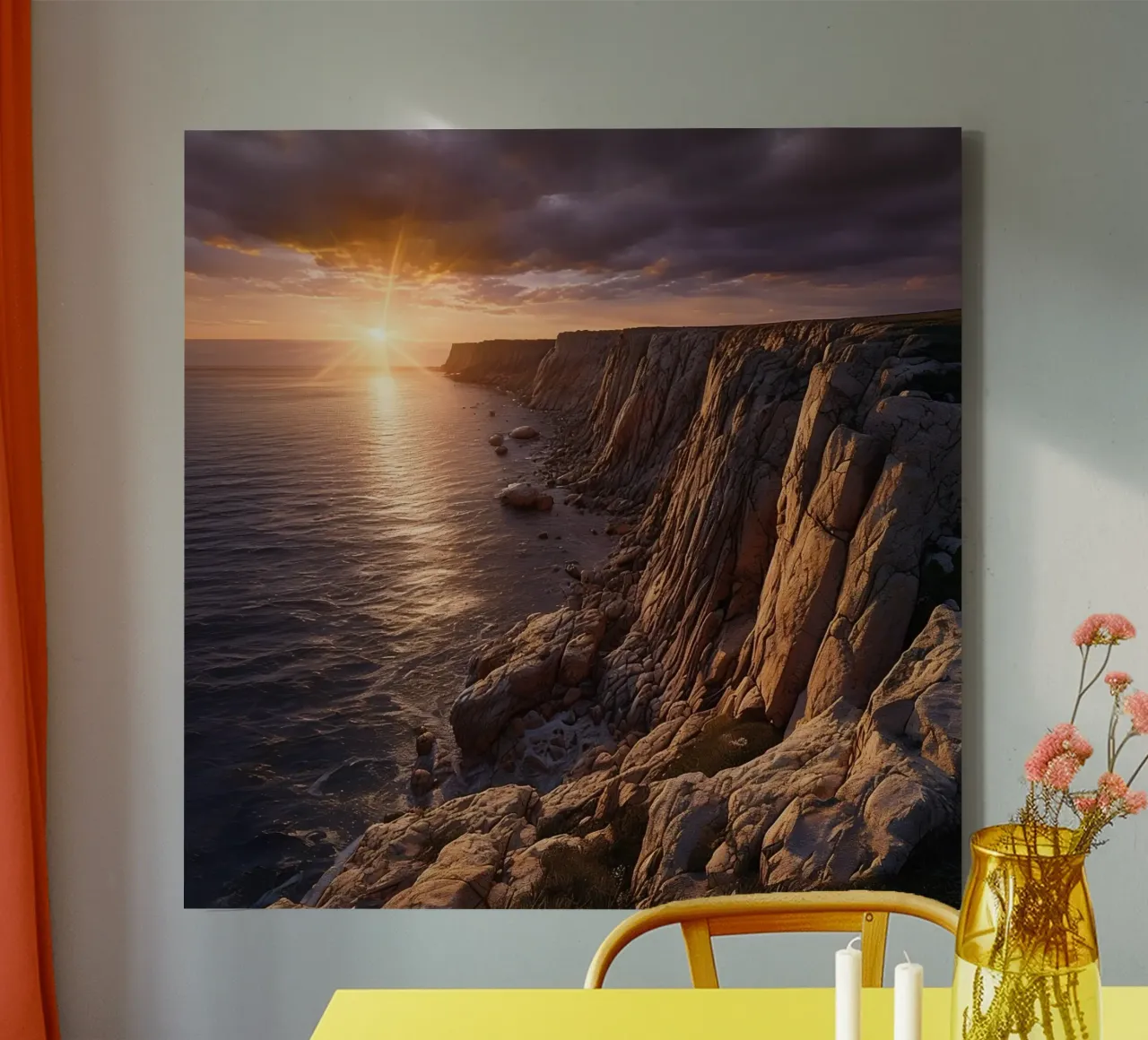 Orizzonte d'oro tela con Cornice a cassetta da PhotoVibe Decor