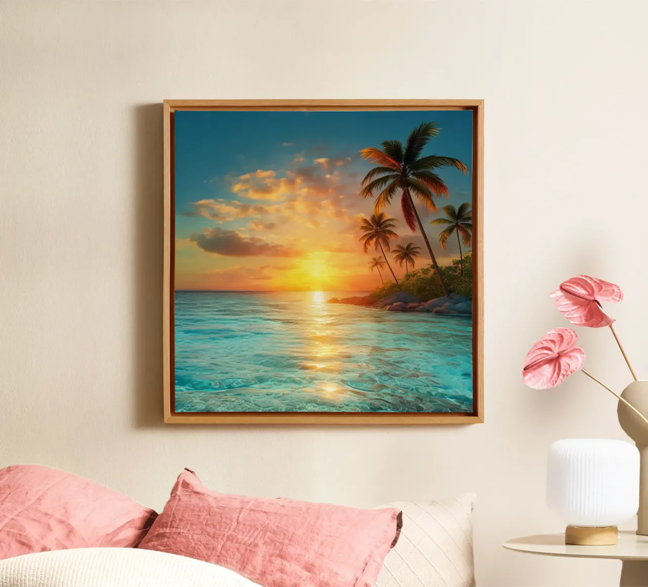 Orizzonte d'oro tela con Cornice a cassetta da PhotoVibe Decor