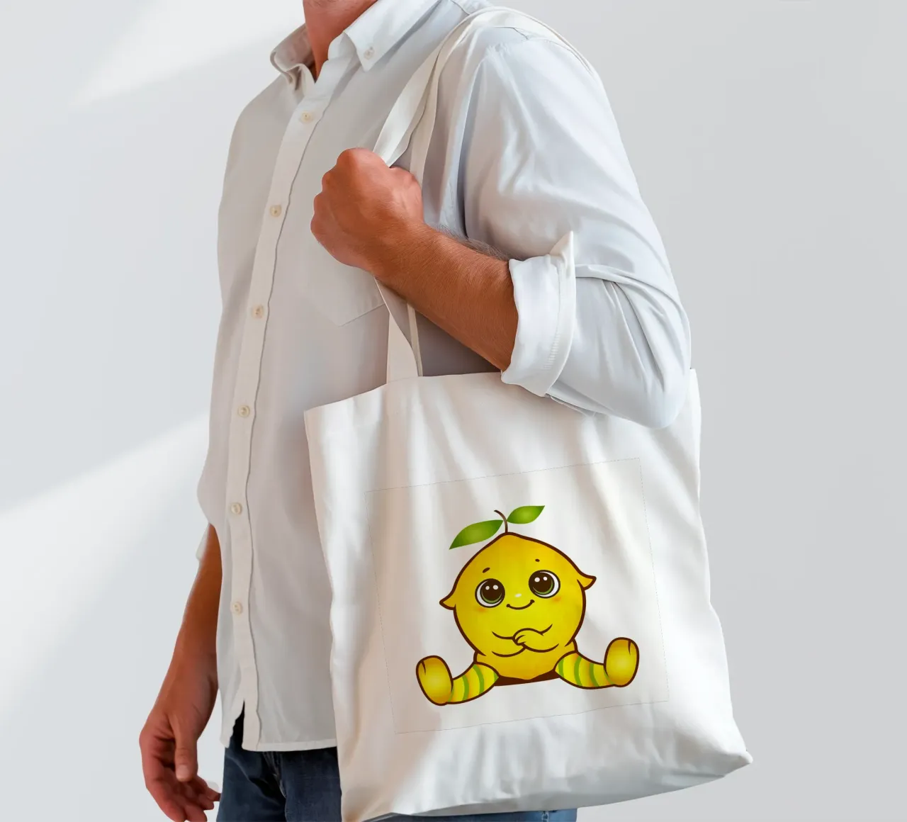 Allegro limone come simpatica figura kawaii borsa in juta da namosh