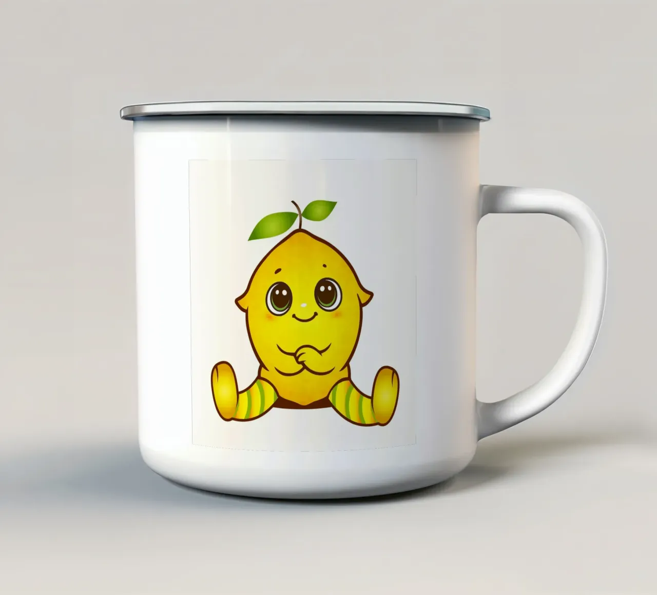 Allegro limone come simpatica figura kawaii tazza in smalto da namosh