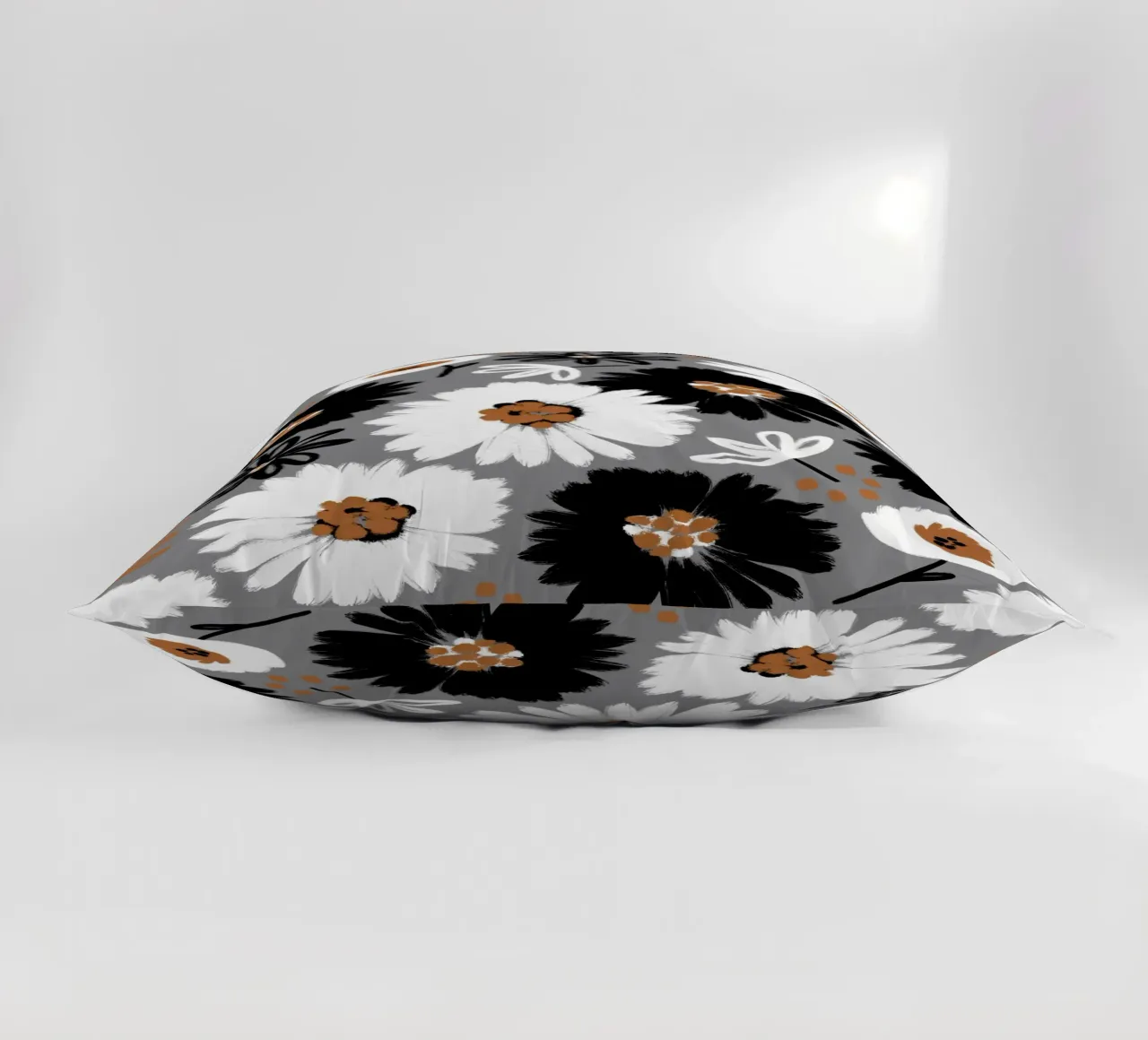 Blumenmuster Schwarz Weiß Karamell cuscino da Petra Lang