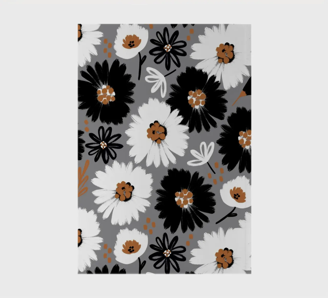 Blumenmuster Schwarz Weiß Karamell notebook by Petra Lang