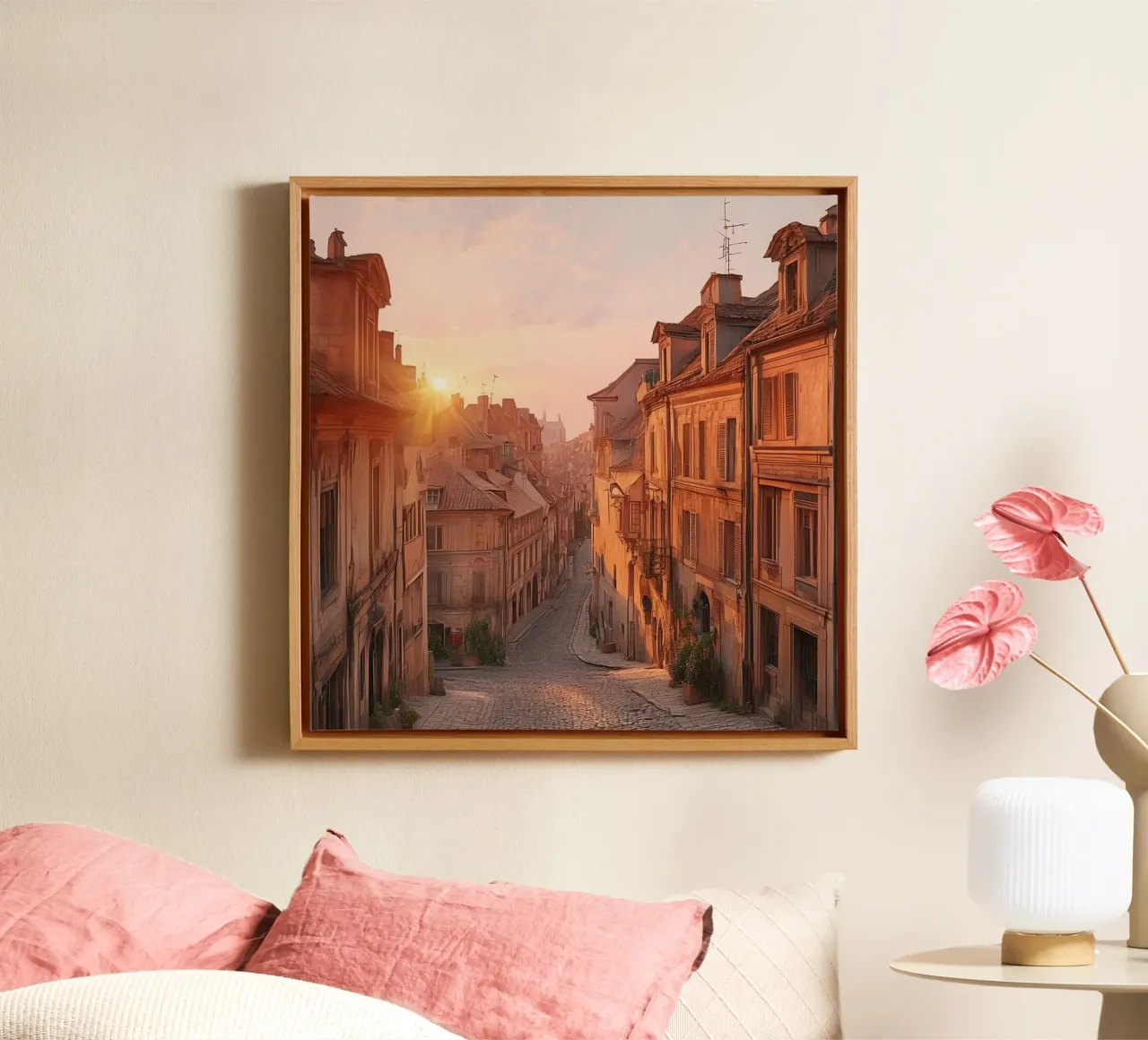 Orizzonte d'oro tela con Cornice a cassetta da PhotoVibe Decor