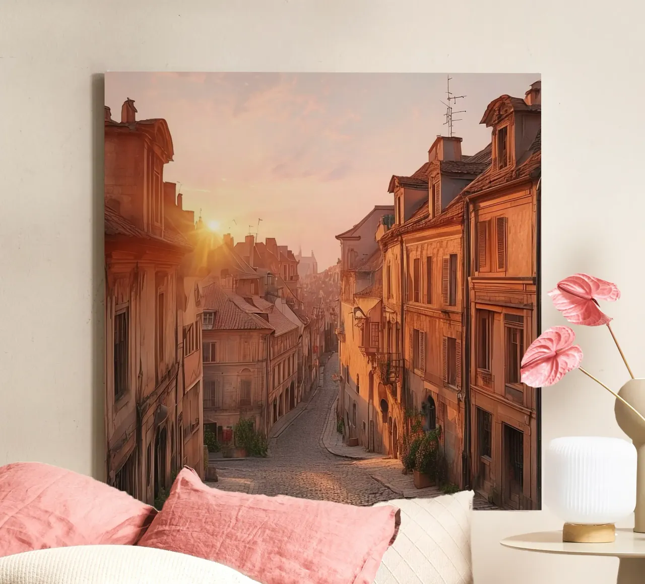 Orizzonte d'oro tela con Cornice a cassetta da PhotoVibe Decor