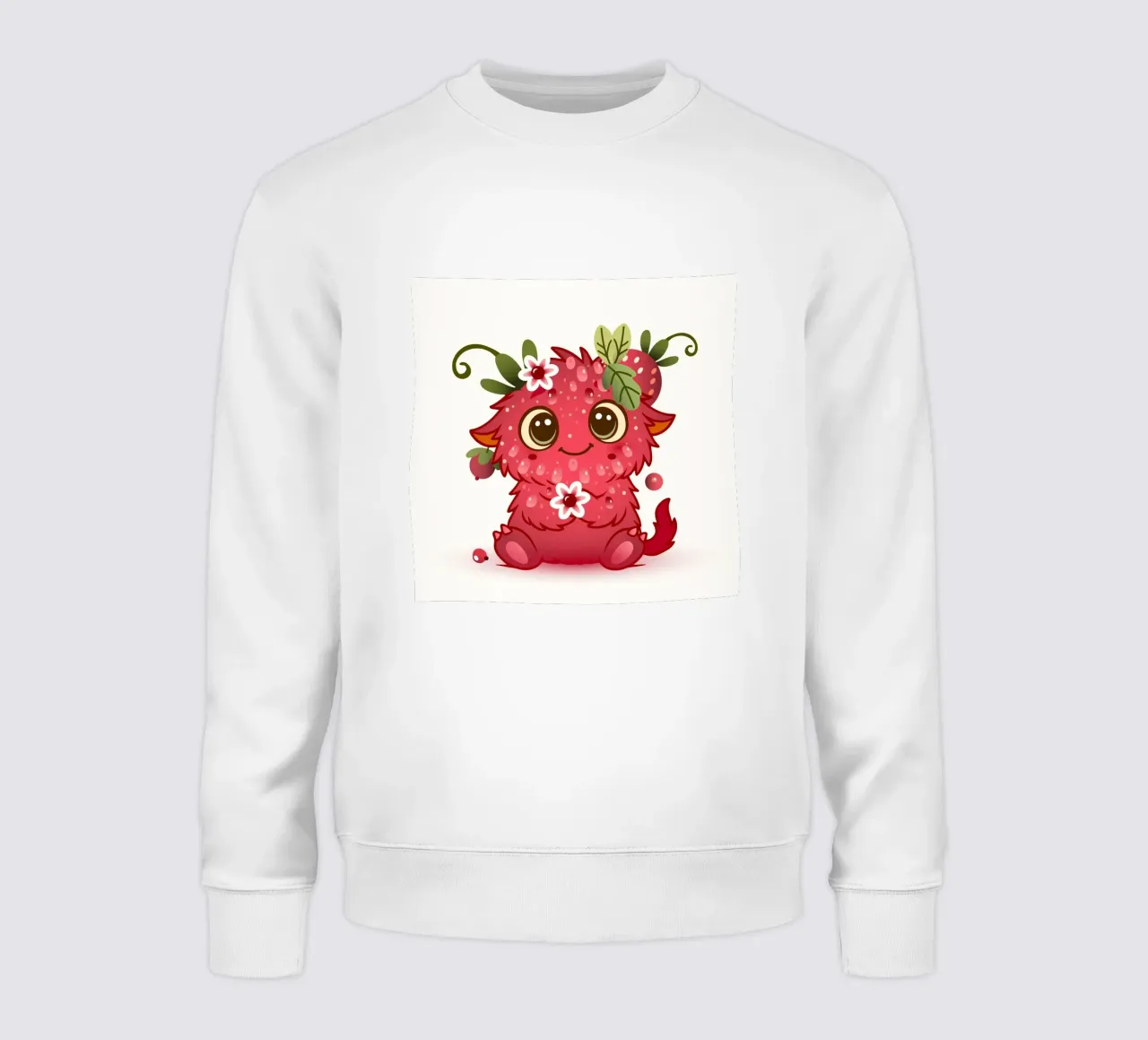 Niedliches Monster im Himbeer-Design Sweatshirt von namosh