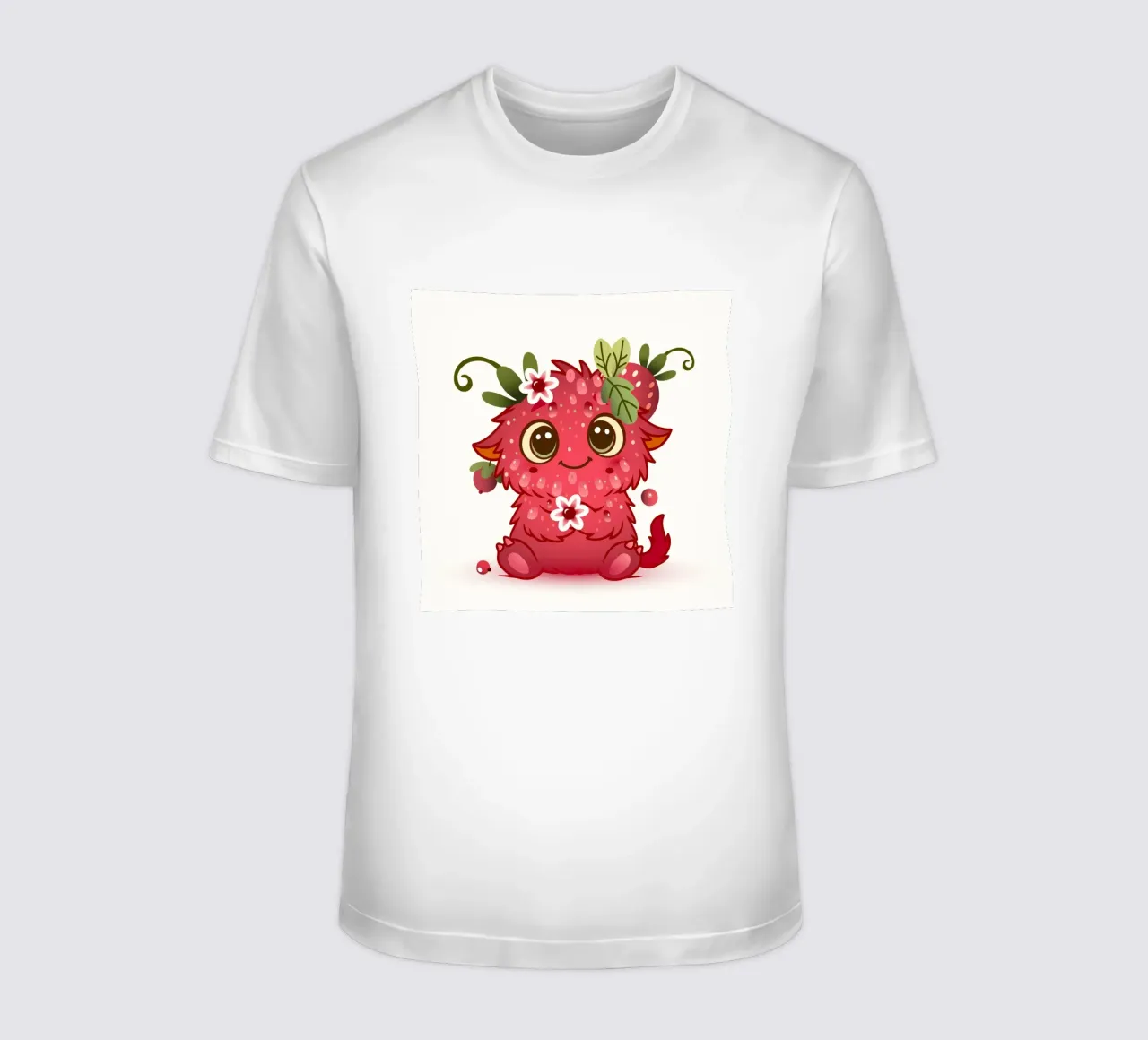 Cute monster in raspberry design t-shirt by namosh
