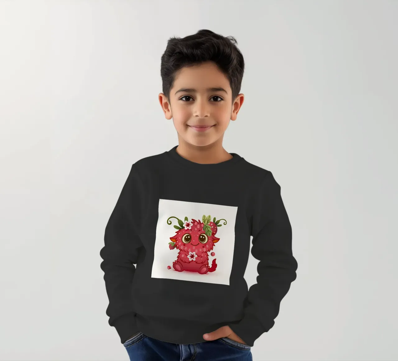 Simpatico mostro con design a lamponi felpa bambino da namosh