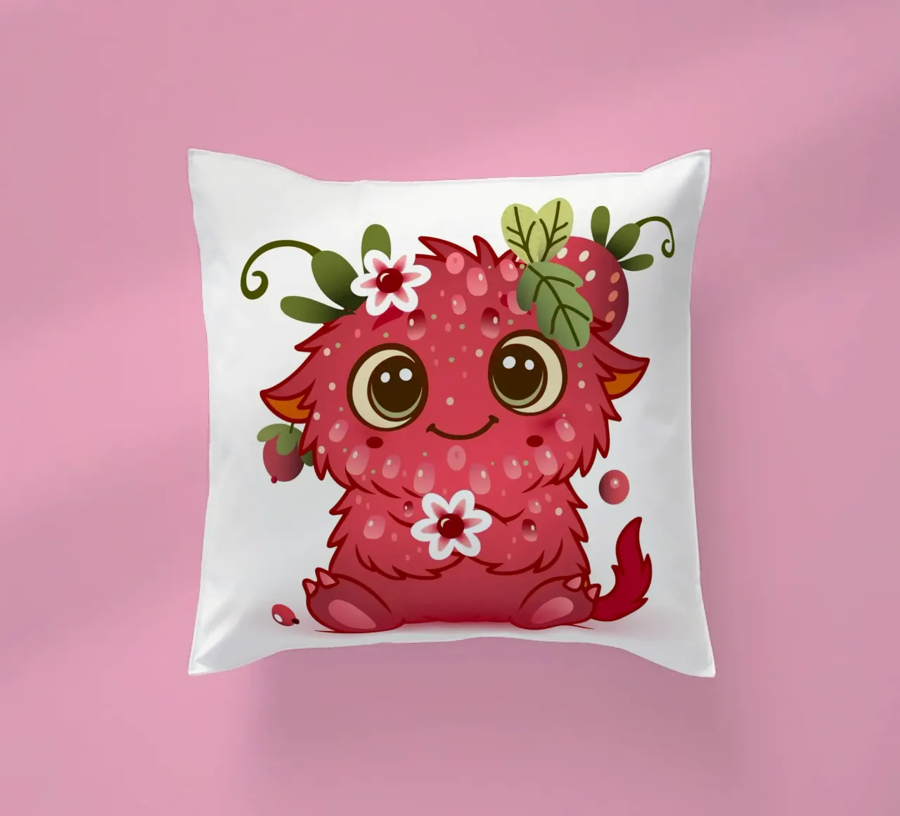 Simpatico mostro con design a lamponi cuscino da namosh