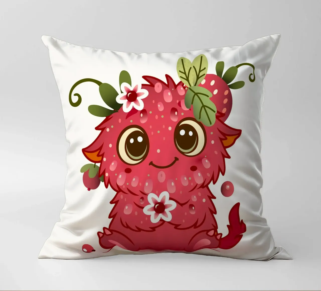 Simpatico mostro con design a lamponi cuscino da namosh