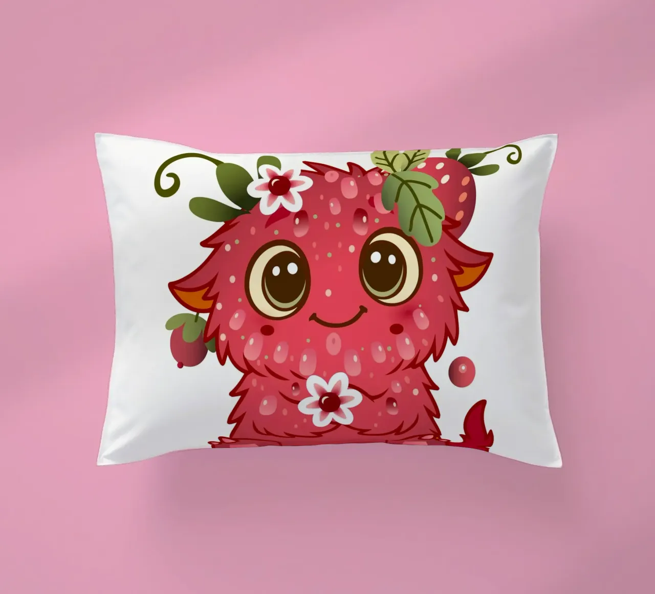 Simpatico mostro con design a lamponi cuscino da namosh