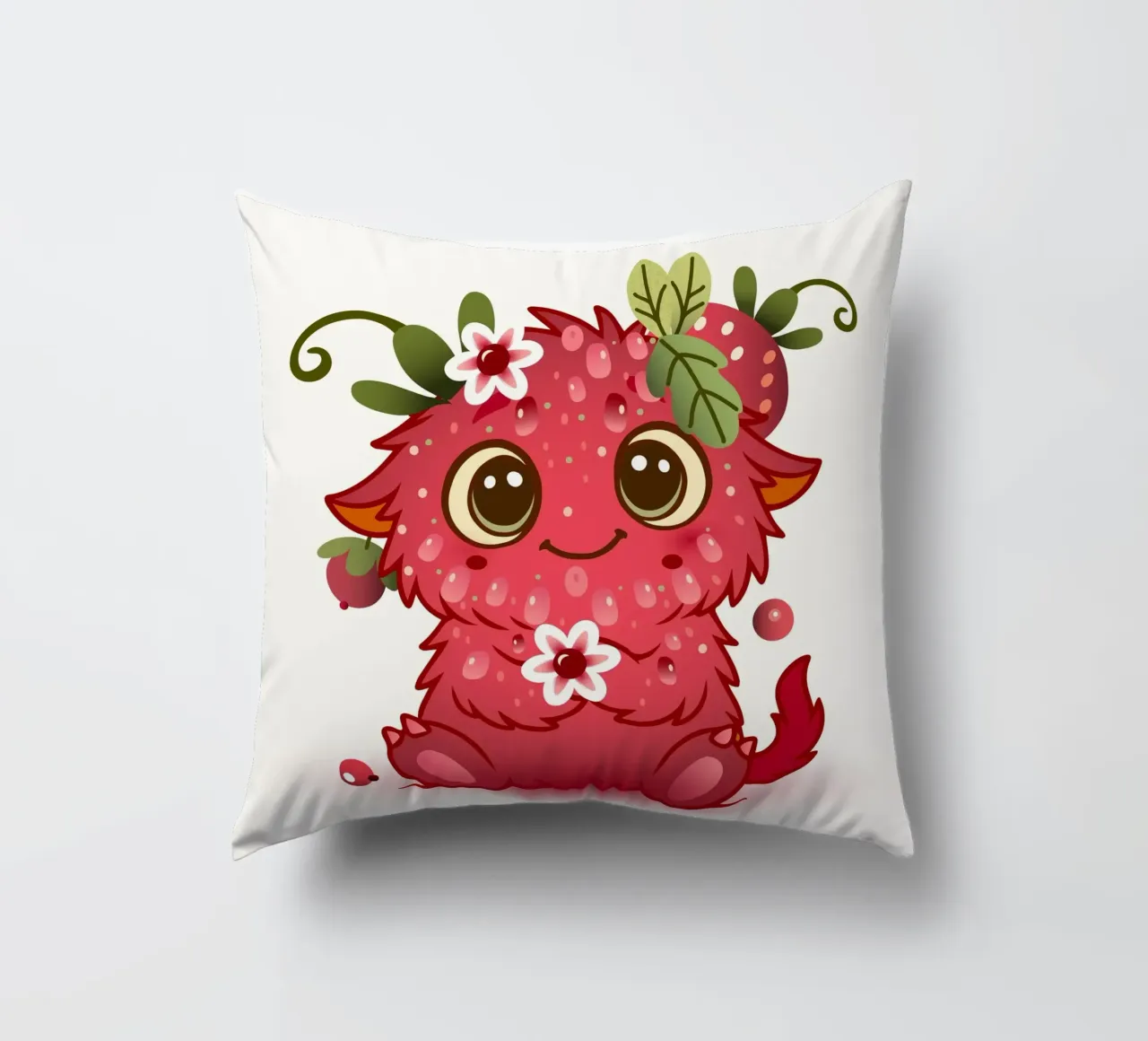 Simpatico mostro con design a lamponi cuscino da namosh