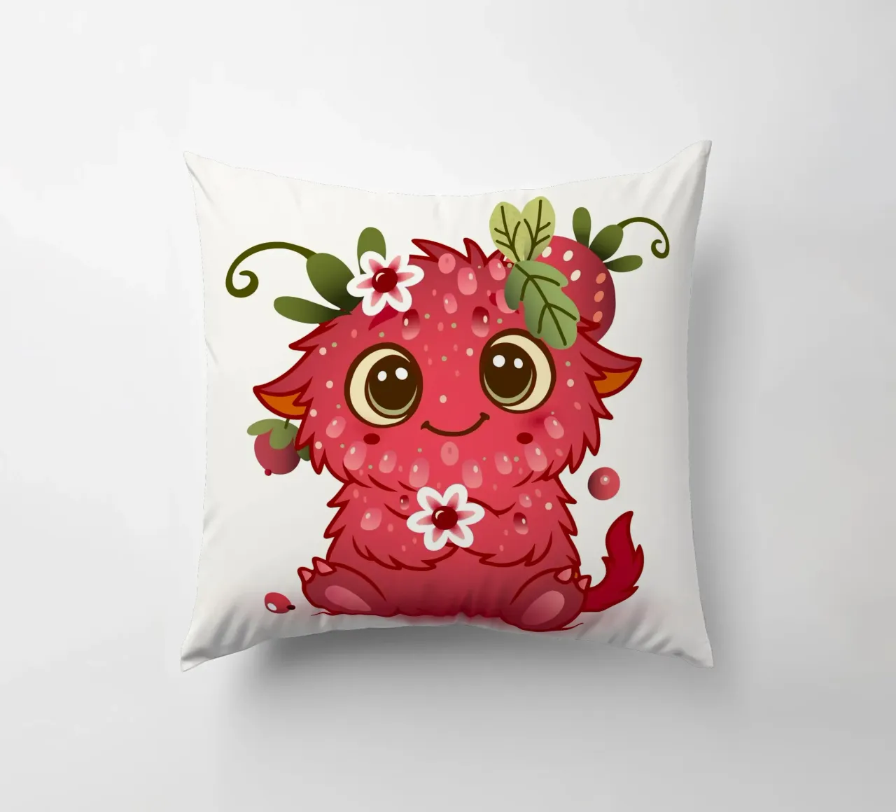 Simpatico mostro con design a lamponi cuscino da namosh