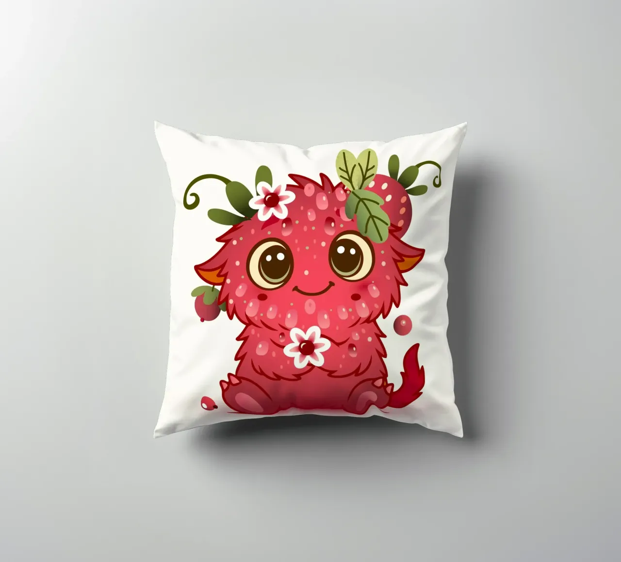 Simpatico mostro con design a lamponi cuscino da namosh