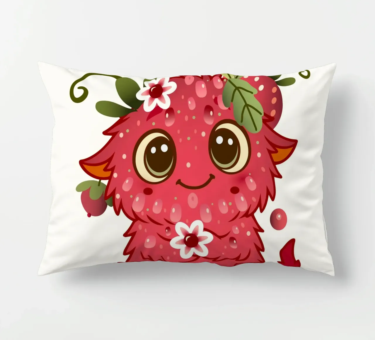 Simpatico mostro con design a lamponi cuscino da namosh