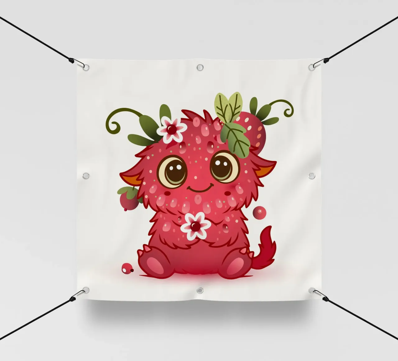 Simpatico mostro con design a lamponi telo in pvc da namosh