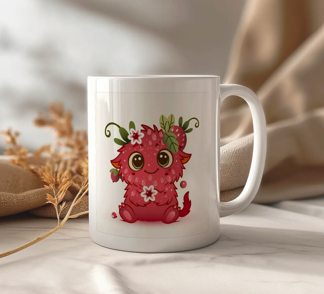 Simpatico mostro con design a lamponi tazza in ceramica da namosh