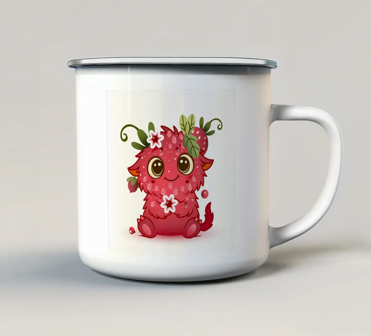 Simpatico mostro con design a lamponi tazza in smalto da namosh