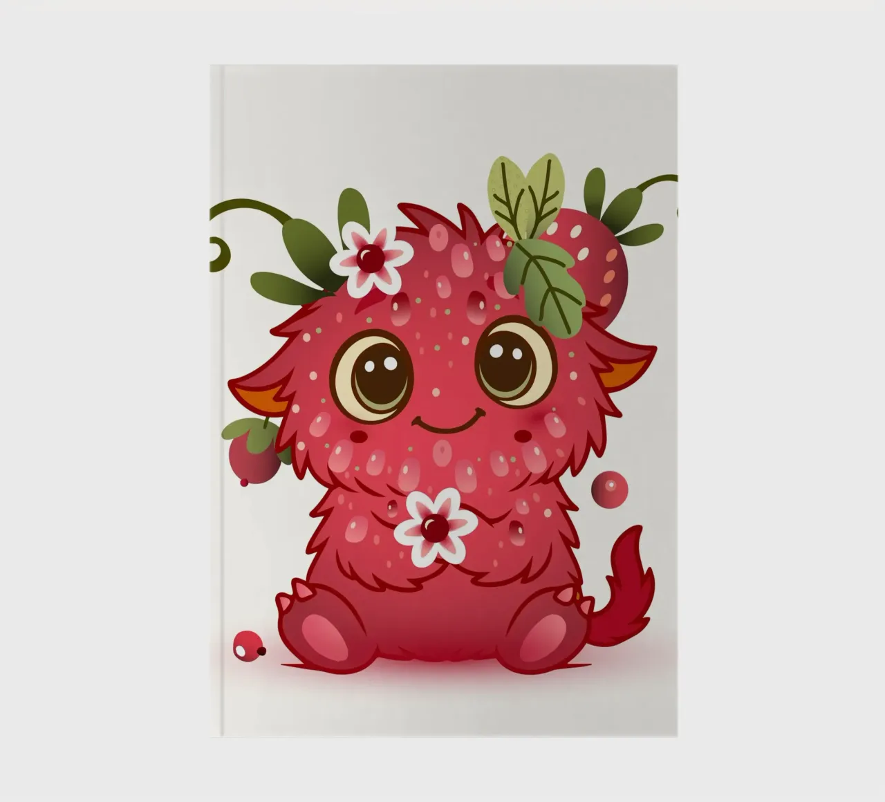 Cute monster in raspberry design notebook by namosh