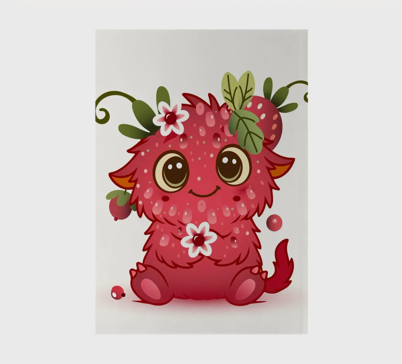 Cute monster in raspberry design notebook by namosh