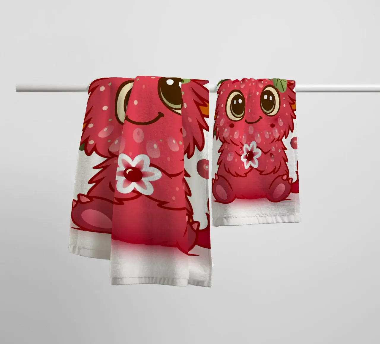 Simpatico mostro con design a lamponi asciugamano da bagno da namosh