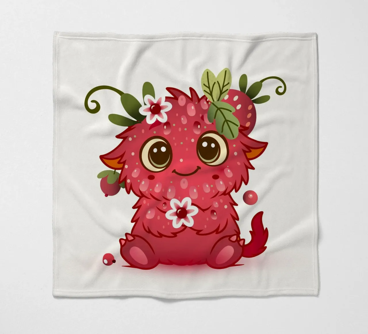 Simpatico mostro con design a lamponi coperta in pile da namosh