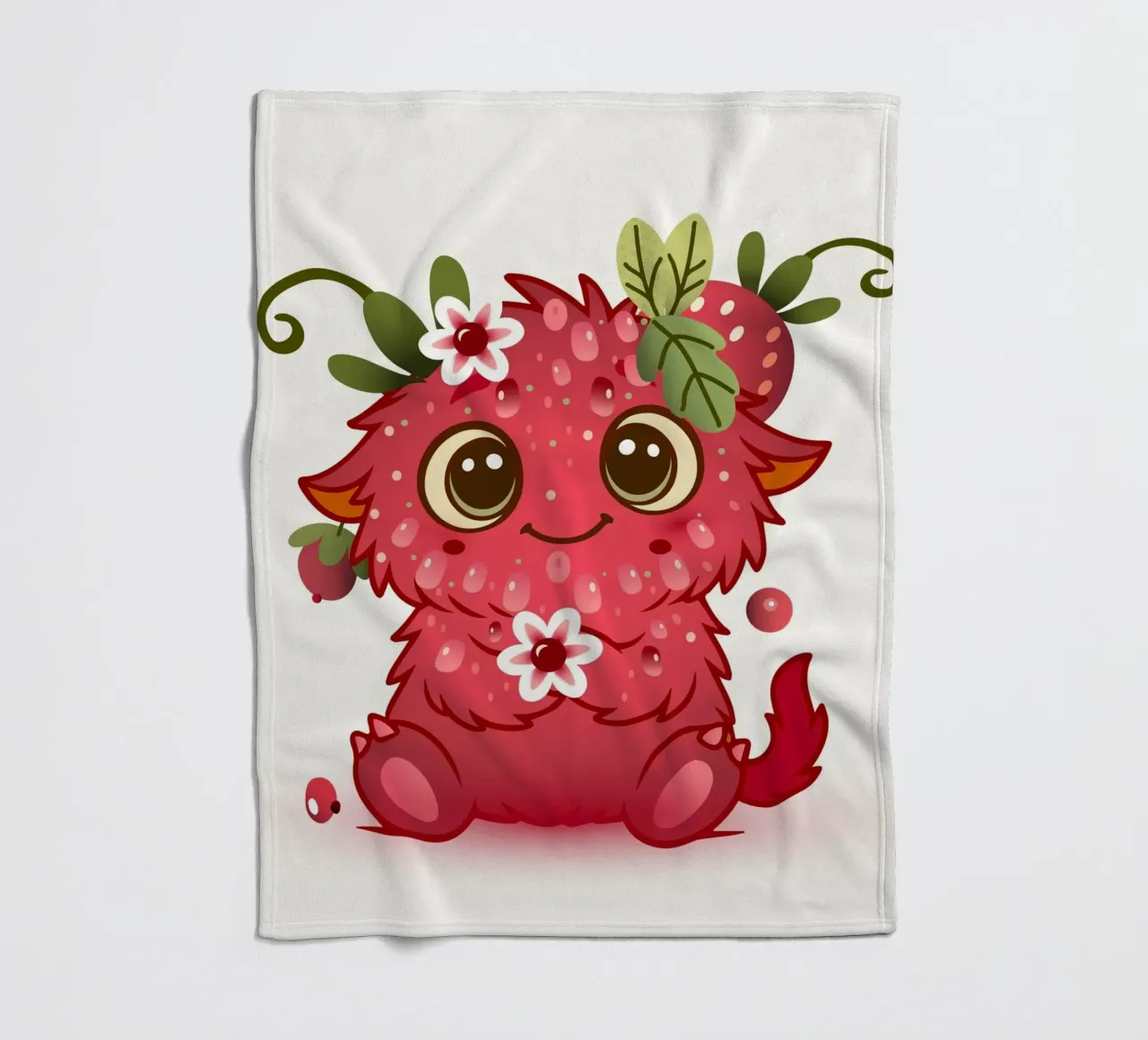 Simpatico mostro con design a lamponi coperta in pile da namosh