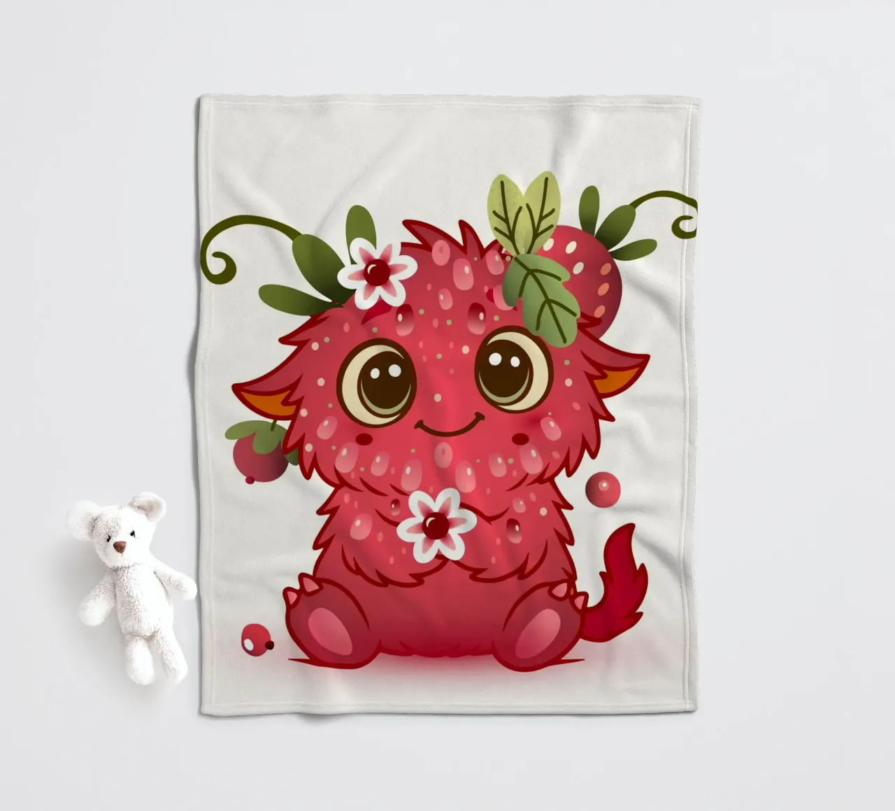 Simpatico mostro con design a lamponi coperta in pile da namosh