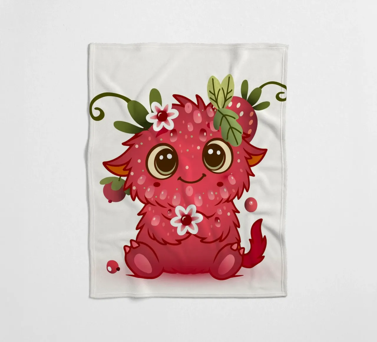 Simpatico mostro con design a lamponi coperta in pile da namosh