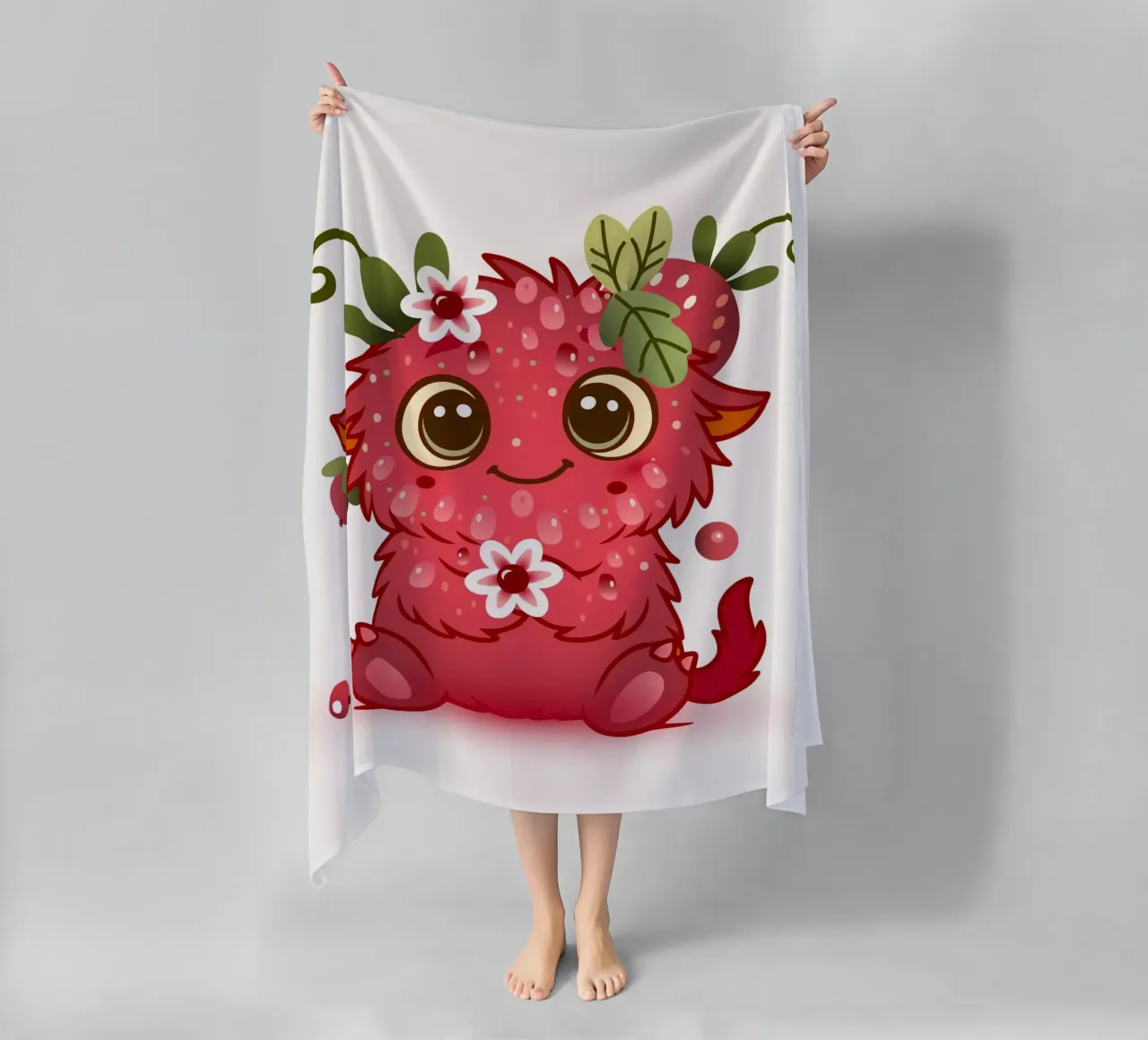 Simpatico mostro con design a lamponi telo mare da namosh