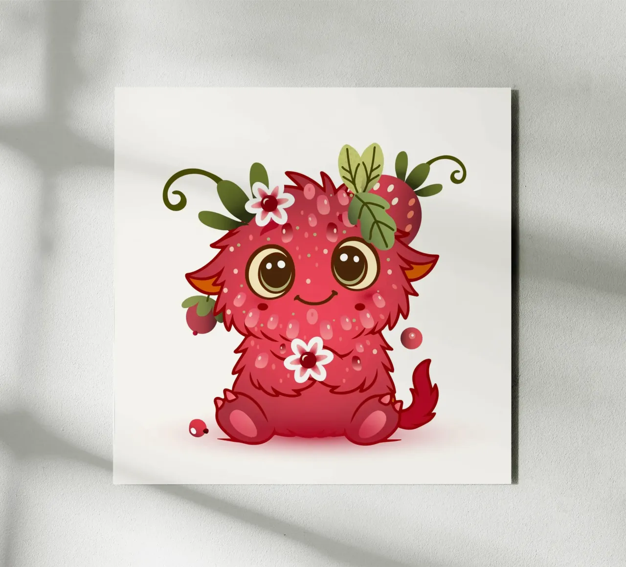 Simpatico mostro con design a lamponi alluminio dibond da namosh