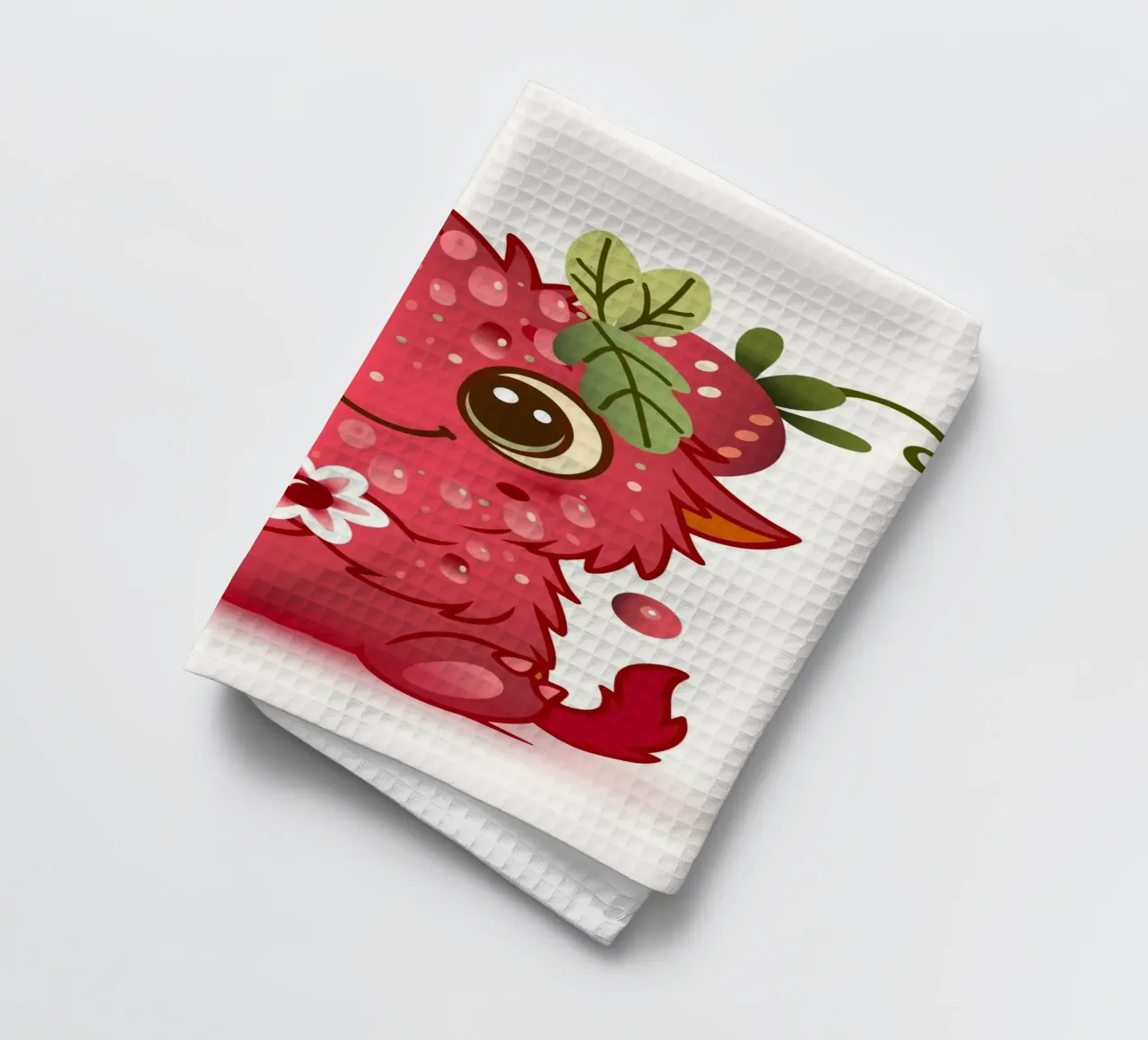 Simpatico mostro con design a lamponi canovaccio da cucina da namosh