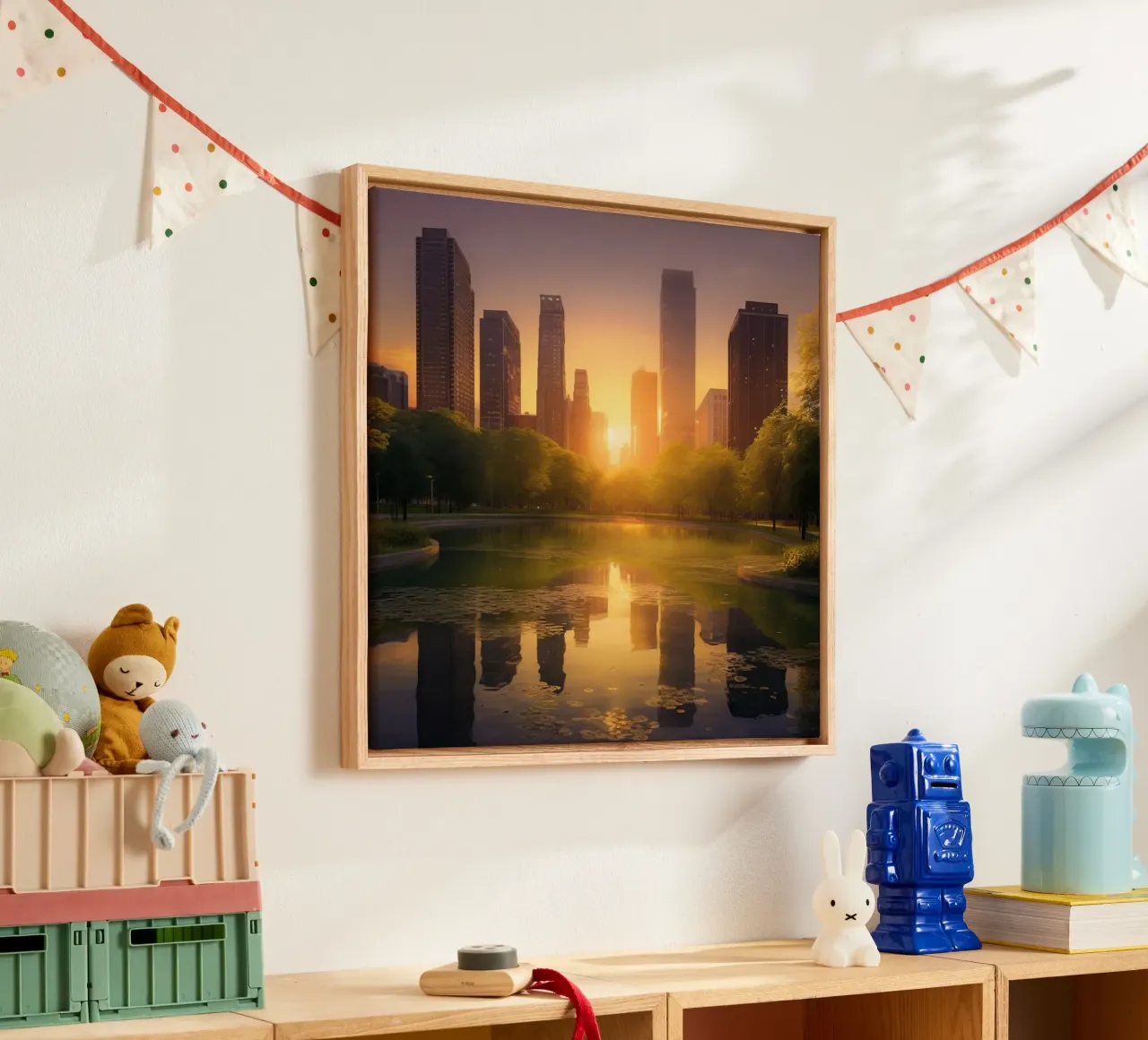Orizzonte d'oro tela con Cornice a cassetta da PhotoVibe Decor
