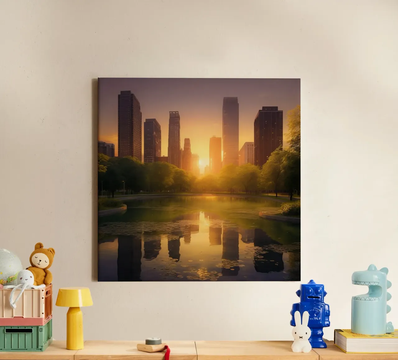 Orizzonte d'oro tela con Cornice a cassetta da PhotoVibe Decor
