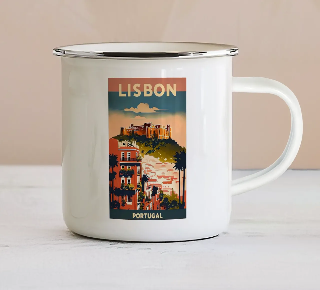 Lisbona - Portogallo tazza in smalto da Verna