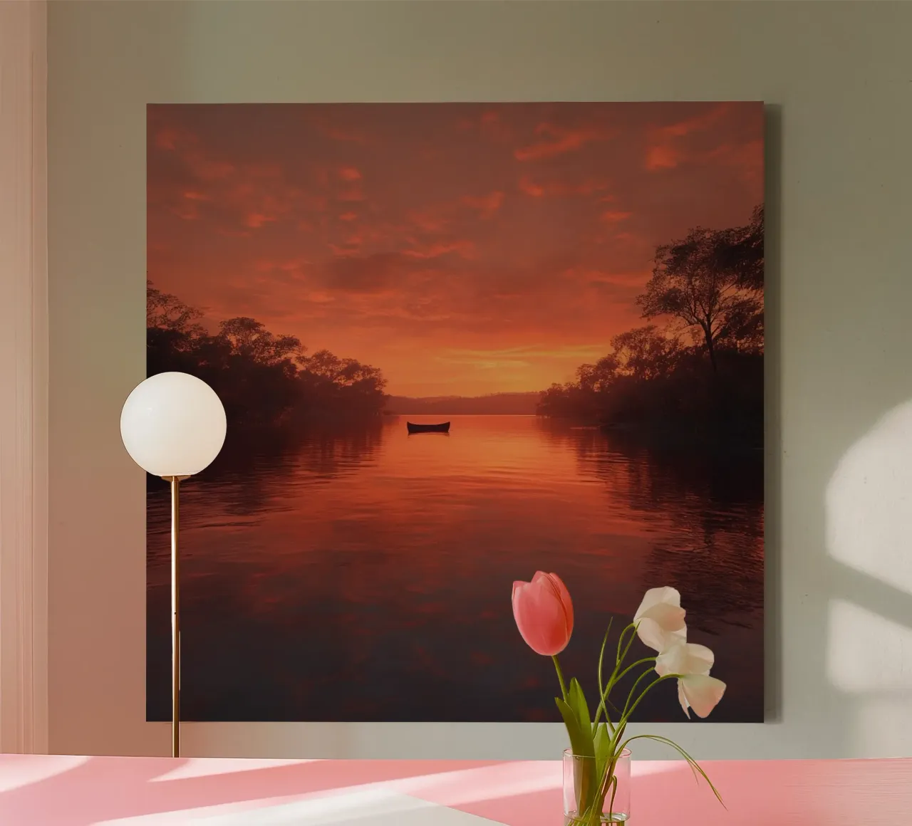 Orizzonte d'oro tela con Cornice a cassetta da PhotoVibe Decor