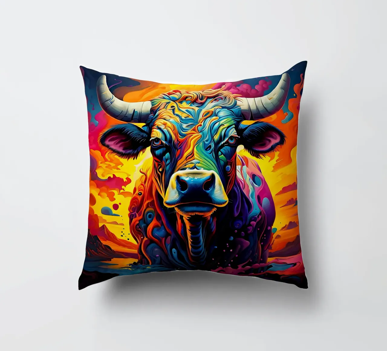 Mucca, stile_toro_J_1 cuscino da Tierisch bunt by LK