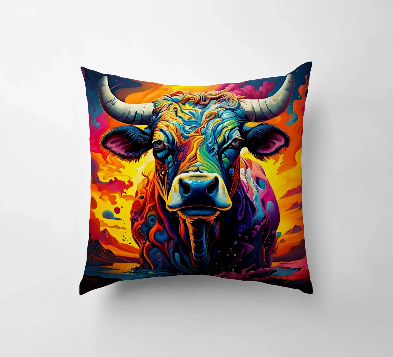 Mucca, stile_toro_J_1 cuscino da Tierisch bunt by LK