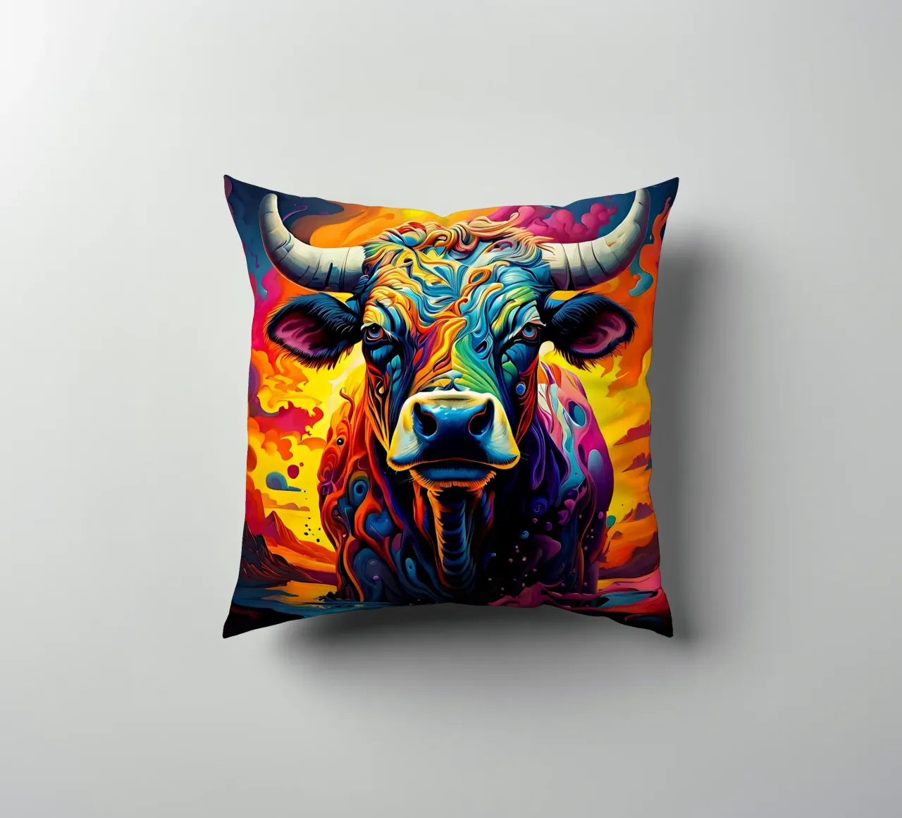 Mucca, stile_toro_J_1 cuscino da Tierisch bunt by LK