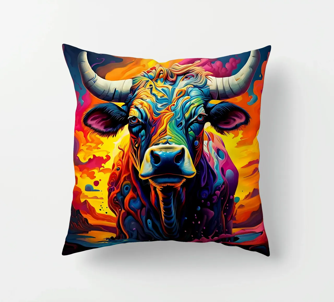 Mucca, stile_toro_J_1 cuscino da Tierisch bunt by LK