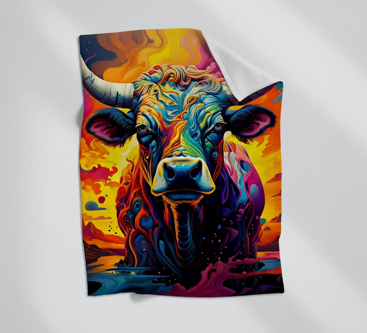 Mucca, stile_toro_J_1 coperta in pile da Tierisch bunt by LK