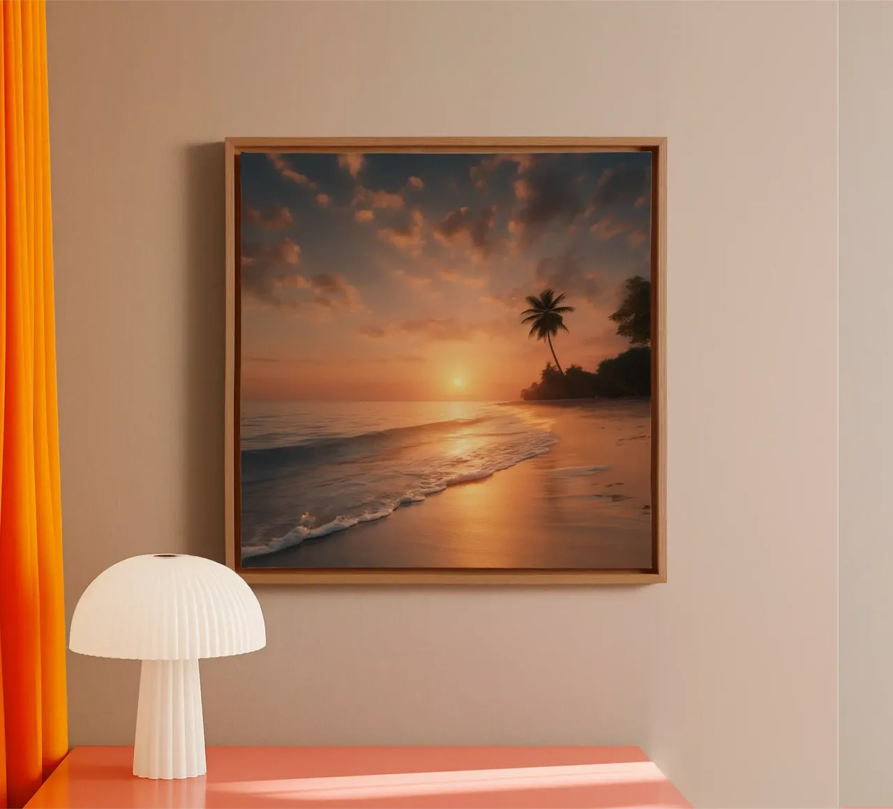 Orizzonte d'oro tela con Cornice a cassetta da PhotoVibe Decor